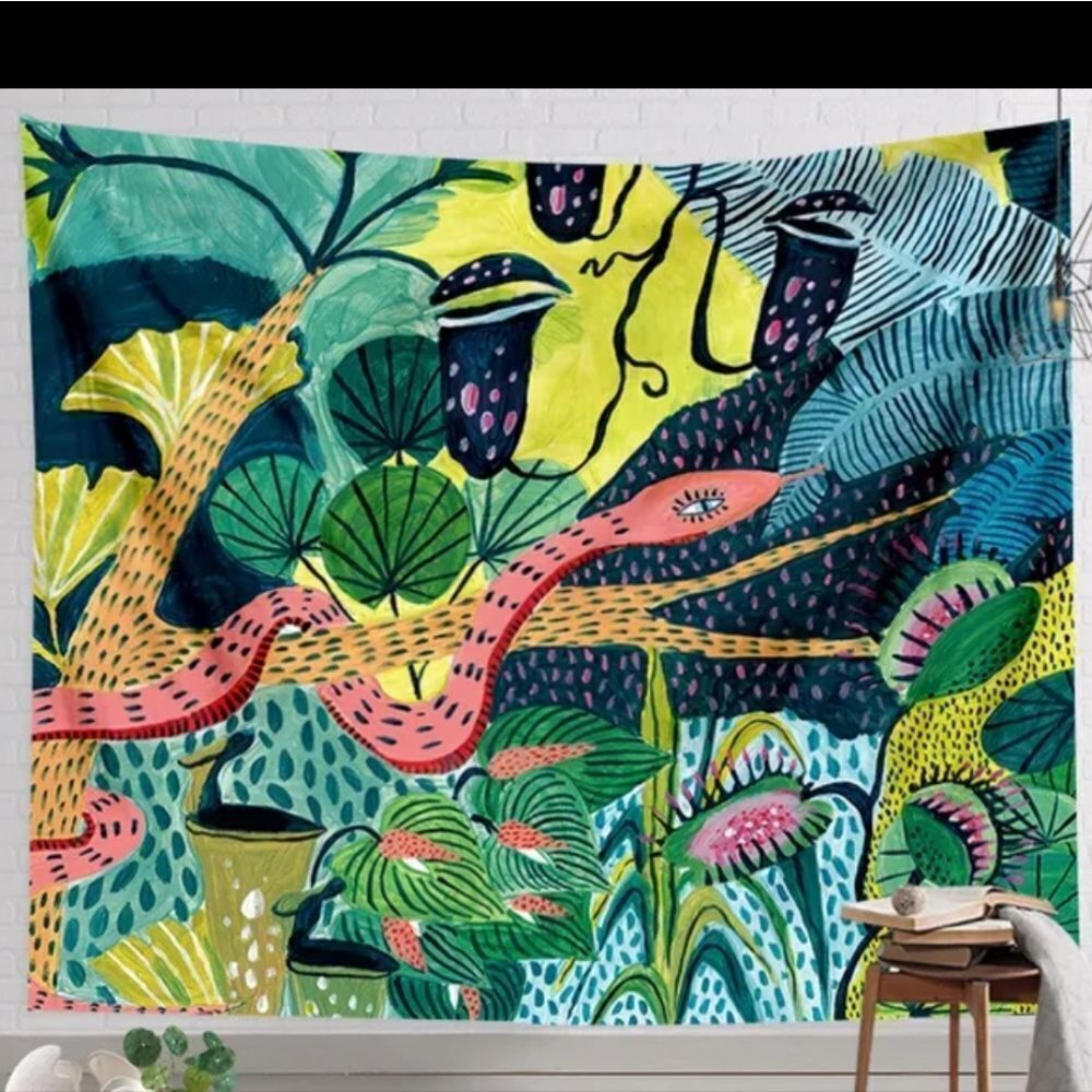 Pink Snake Jungle Tapestry